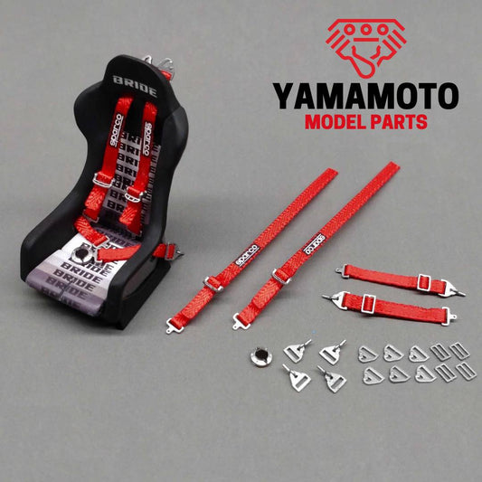 RACING SEATBELTS 4-PONTS SET 1 BLACK & RED