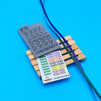 RACING SEATBELTS 4-PONTS SET 2 GREEN & BLUE