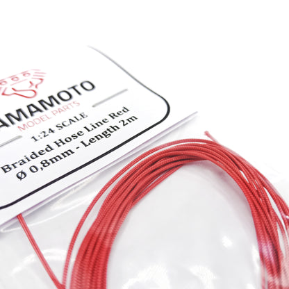 BRAIDED HOSE LINE RED 0,8MM 2M