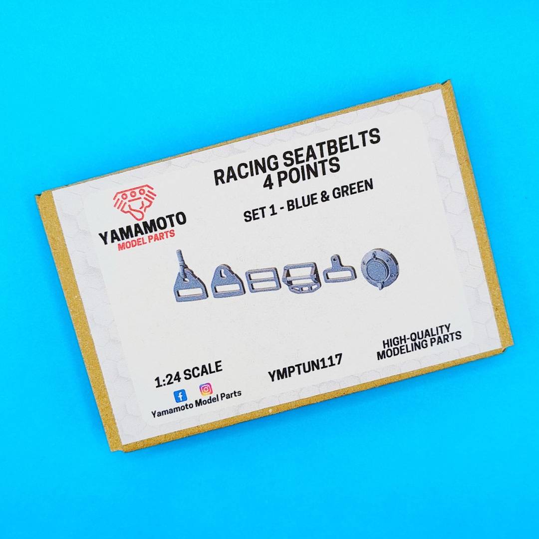 RACING SEATBELTS 4-PONTS SET 2 GREEN & BLUE