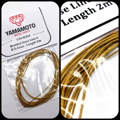 BRAIDED HOSE LINE GOLD 0,4MM 2M