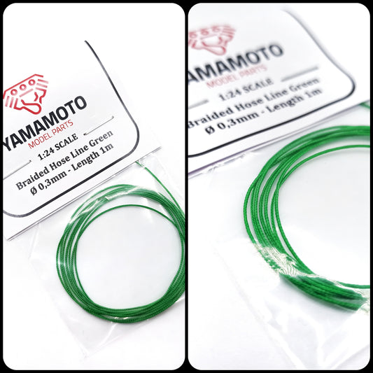 BRAIDED HOSE LINE GREEN 0,3MM 1M
