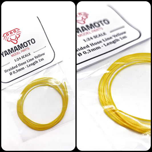 BRAIDED HOSE LINE YELLOW 0,3MM 1M